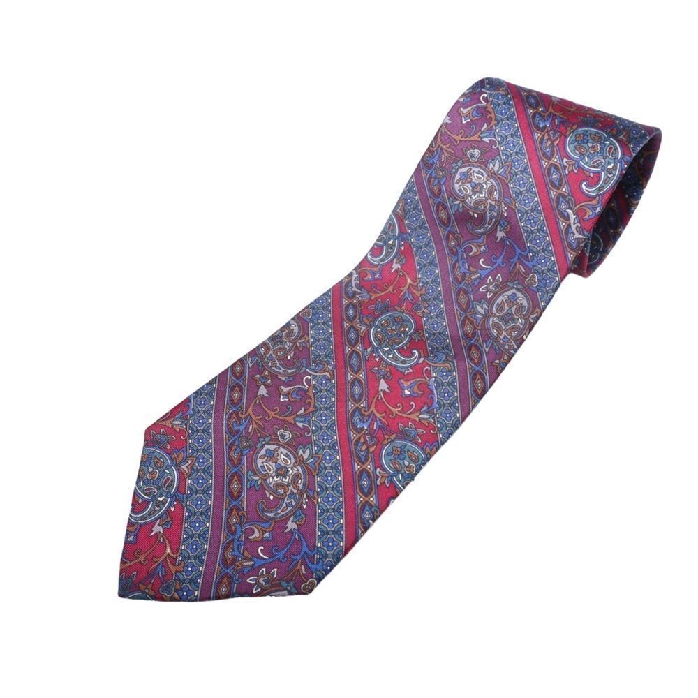 Christian Dior Monseiur Red & Burgundy/Maroon Paisley Tie